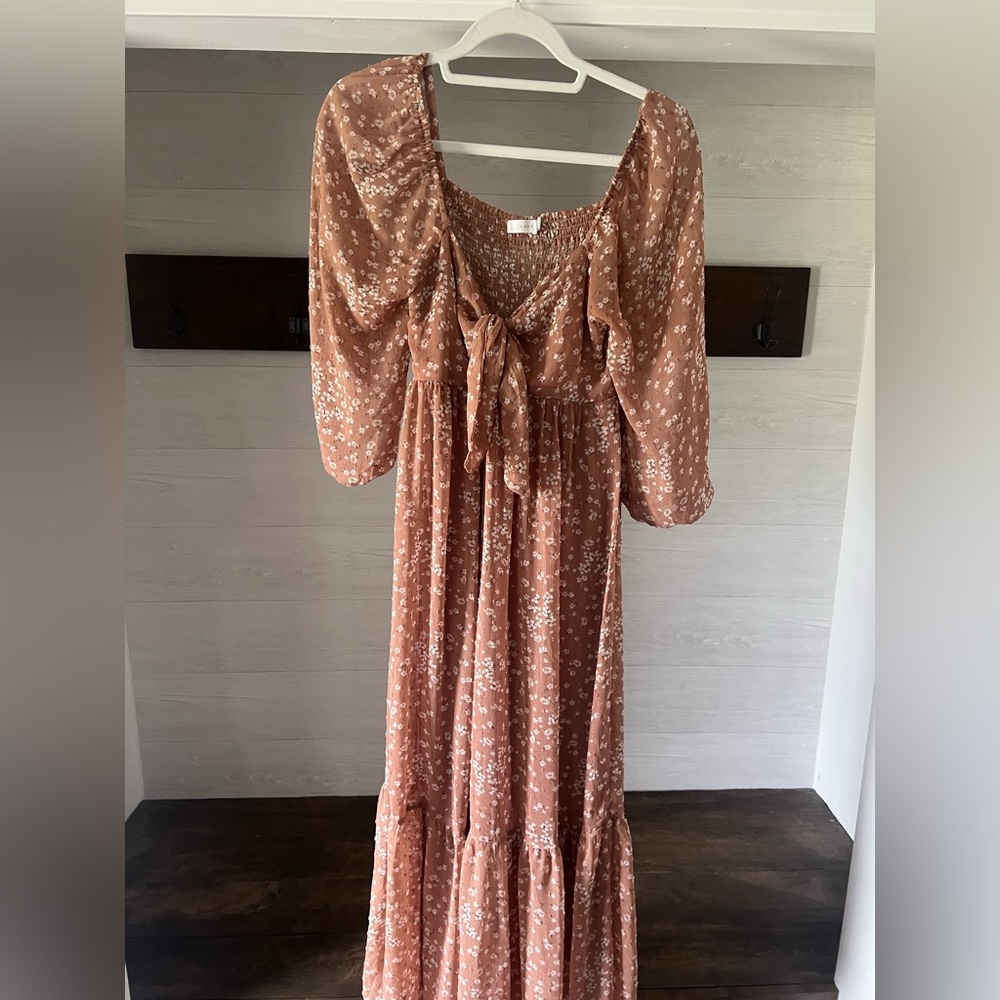 Lush Floral Long Sleeve Dress